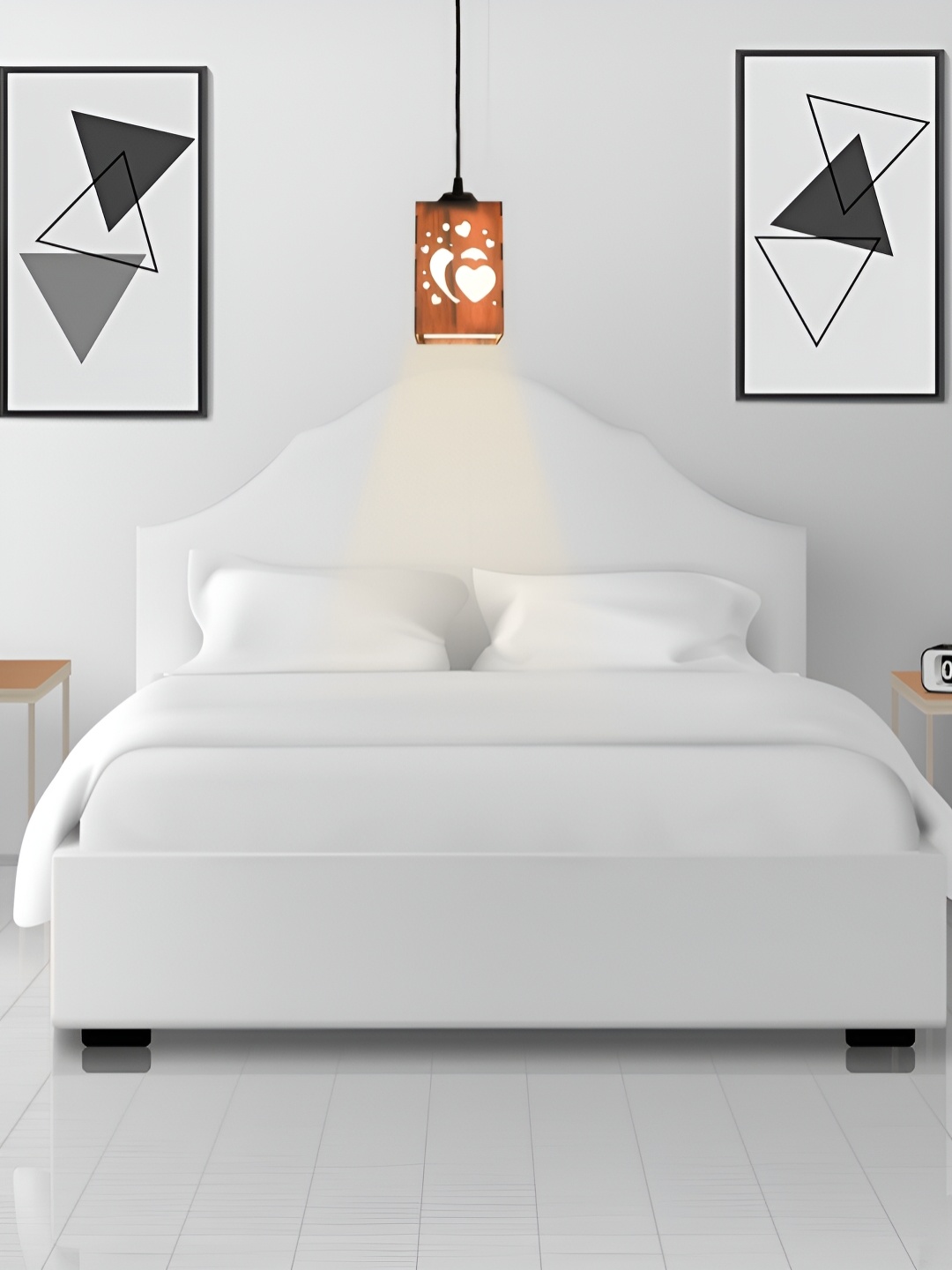 

Gojeeva Brown Rectangle Textured Wooden Contemporary Ceiling Lamp