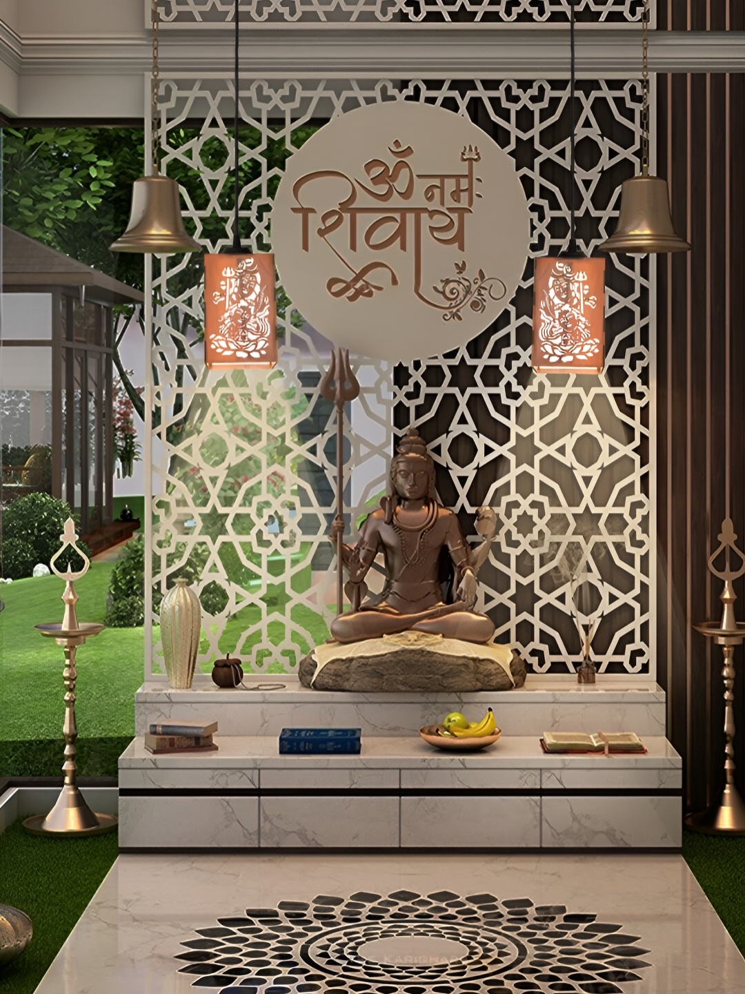 

Gojeeva Brown 2 Pieces Rectangle Textured Wooden Traditional Ceiling Lamps