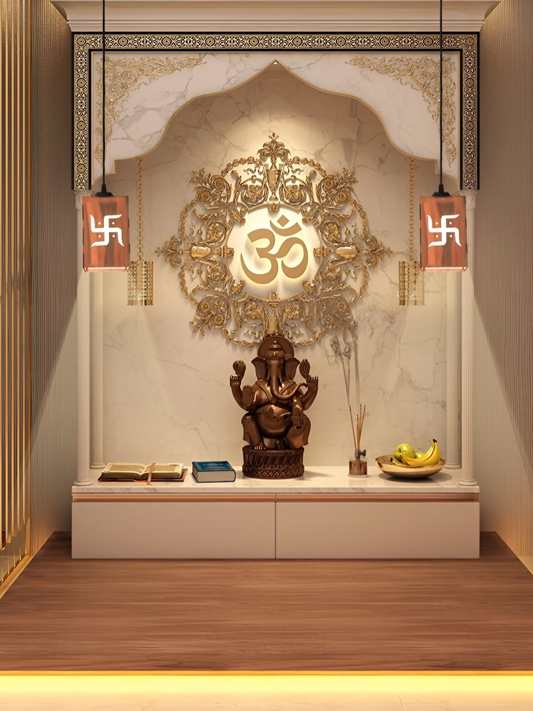 

Gojeeva Brown Textured Traditional Ceiling Lamp With Adjustable Cord