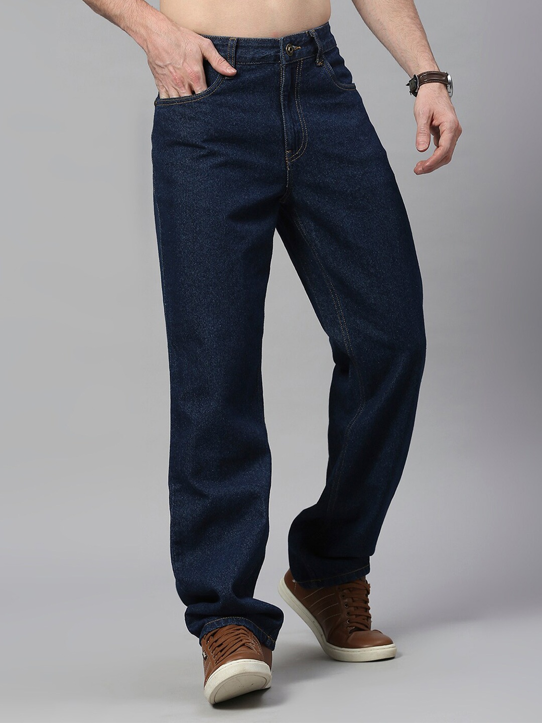 

The Roadster Lifestyle Co. Men Blue Classic Straight Fit Mid-Rise Stretchable Jeans