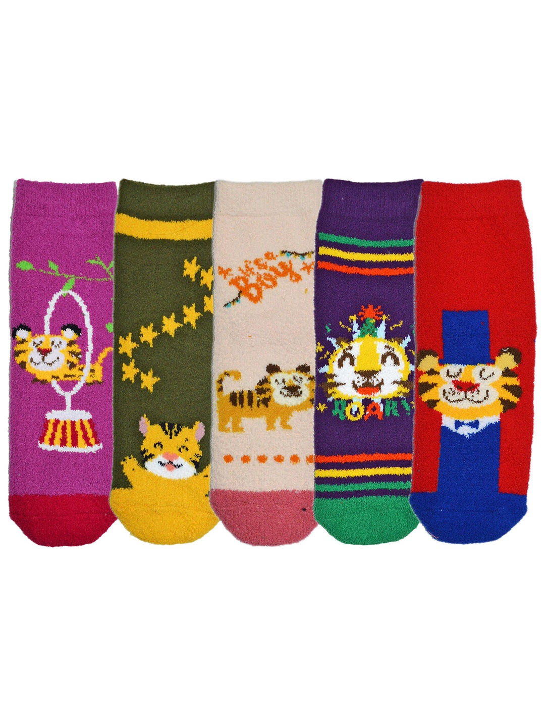 

BAESD Infants Pack Of 5 Patterned Above Ankle Length Socks, Purple