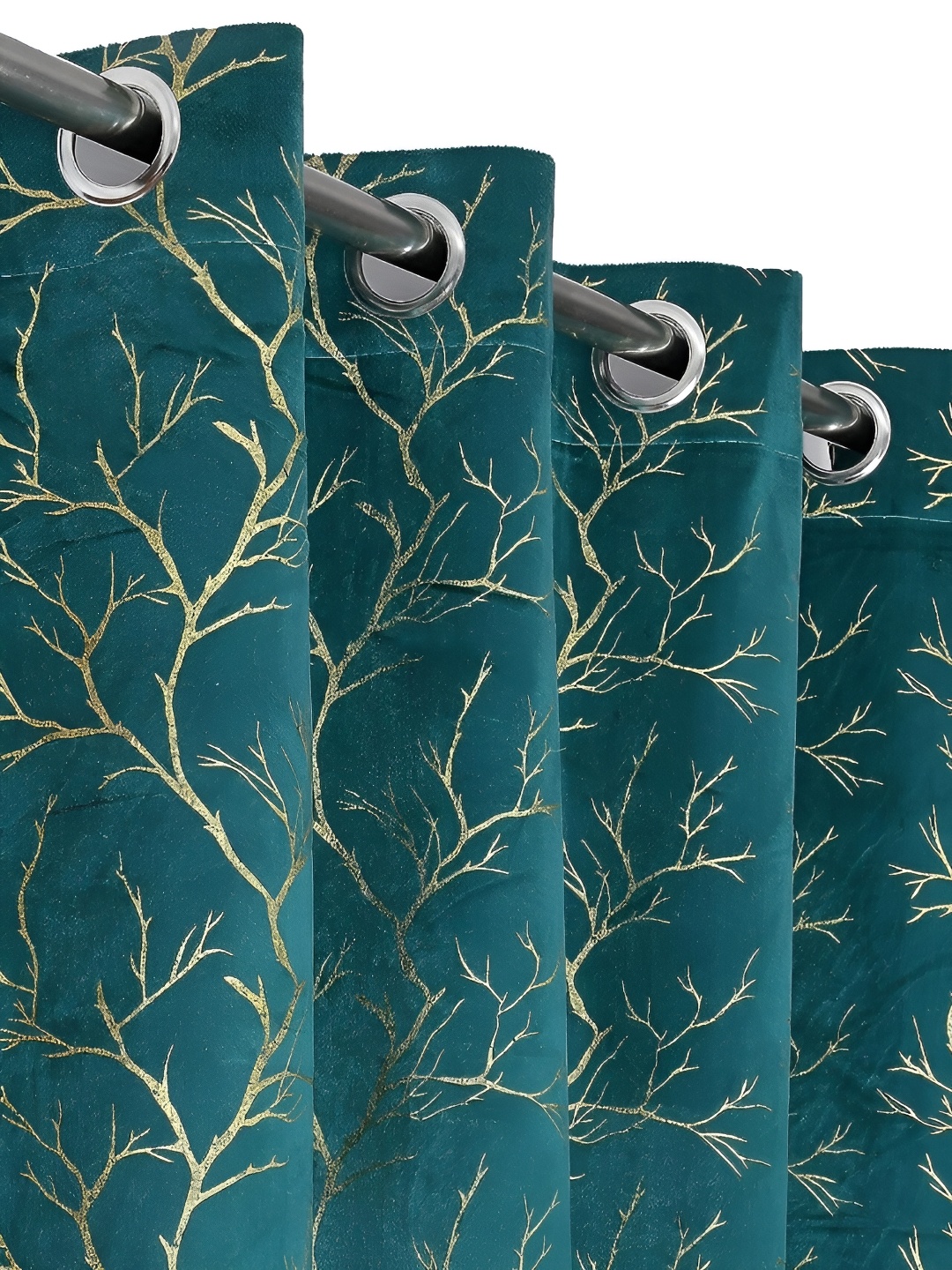 

stuffique Sea Green Set of 2 Room Darkening Door Curtain