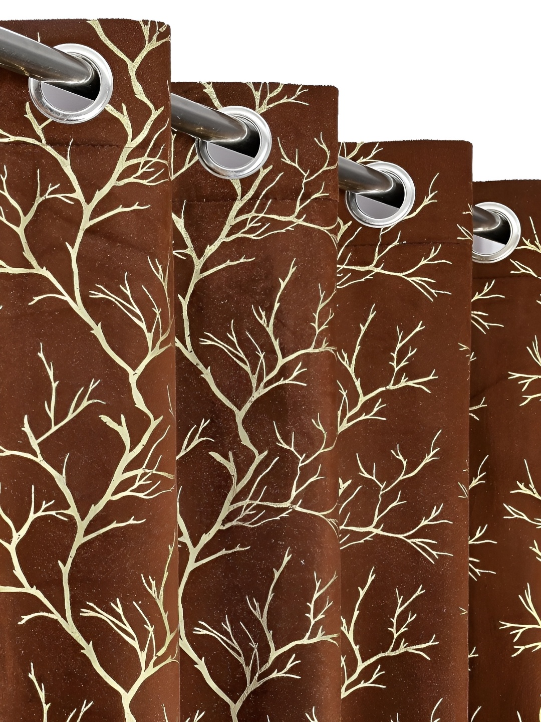 

stuffique Maroon Set of 2 Room Darkening Window Curtain