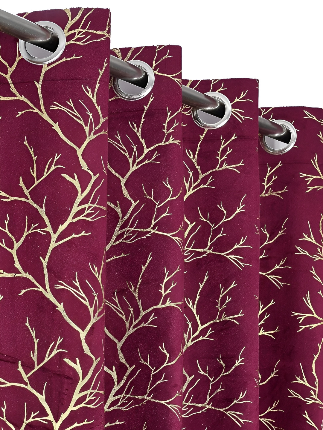 

stuffique Burgundy Set of 2 Room Darkening Door Curtain