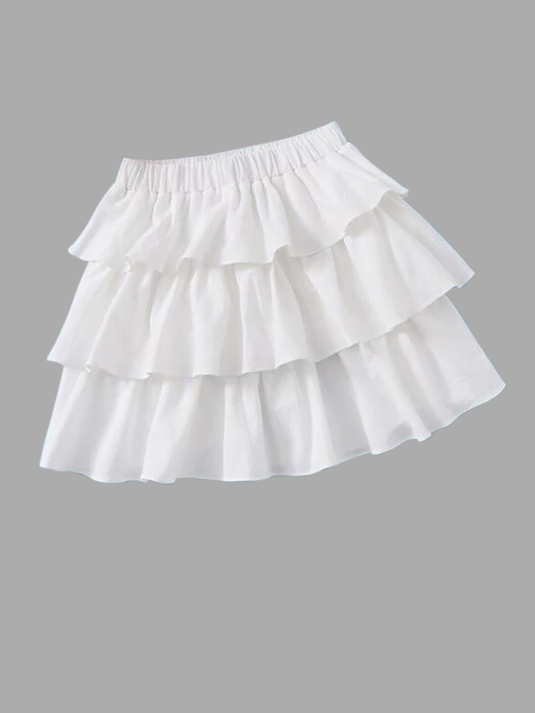 

BAESD Girls High Rise Knee Length Flared Skirts, White