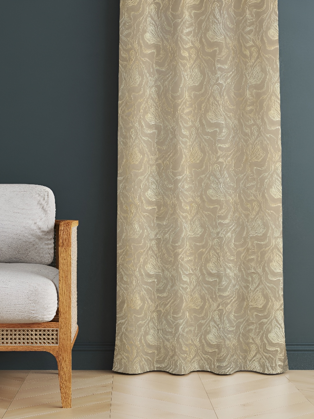 

luchom Beige Room Darkening Long Door Curtain