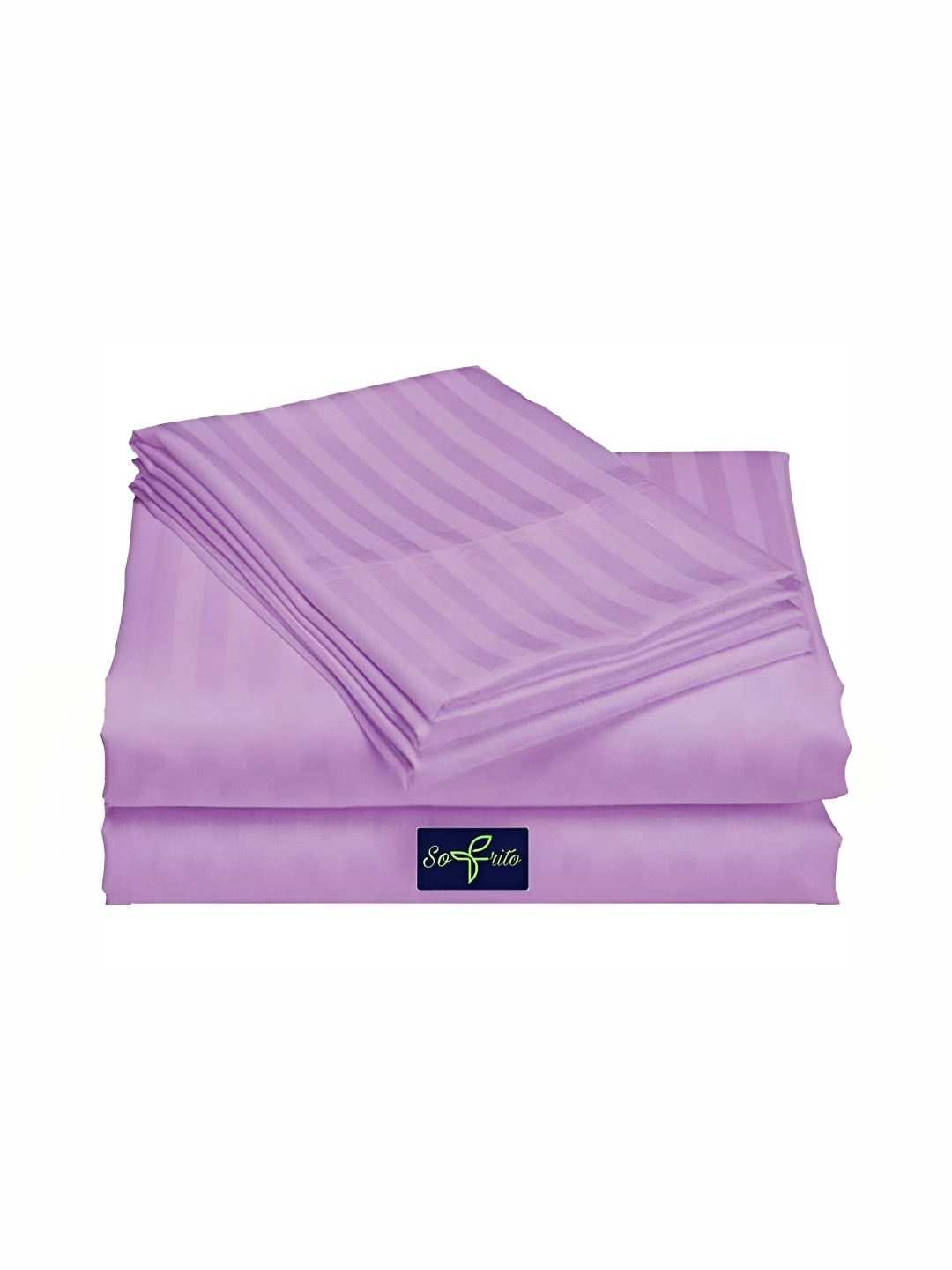 

Bedbathandbliss Purple & White Striped 300 TC King Bedsheet with 2 Pillow Covers