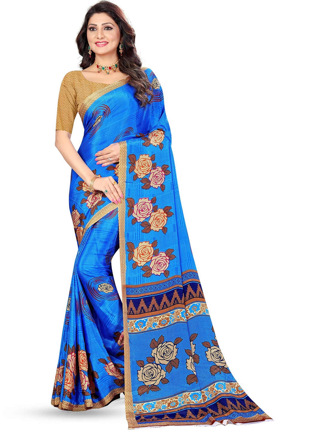 

Leelavati Floral Printed Saree, Blue