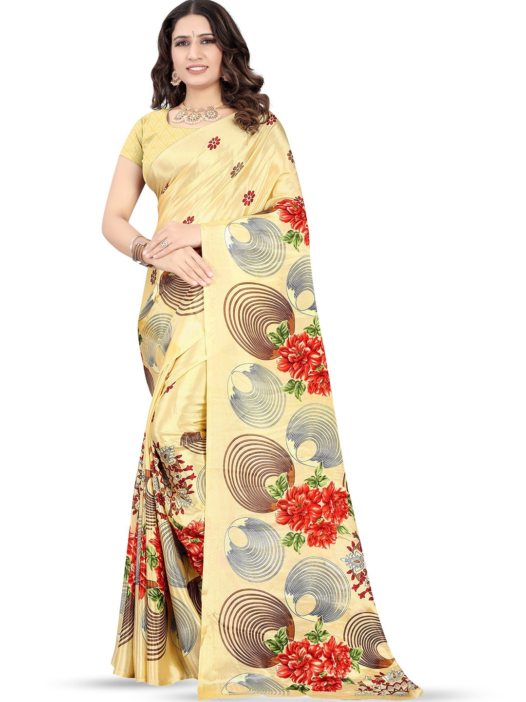 

Leelavati Floral Printed Saree, Yellow