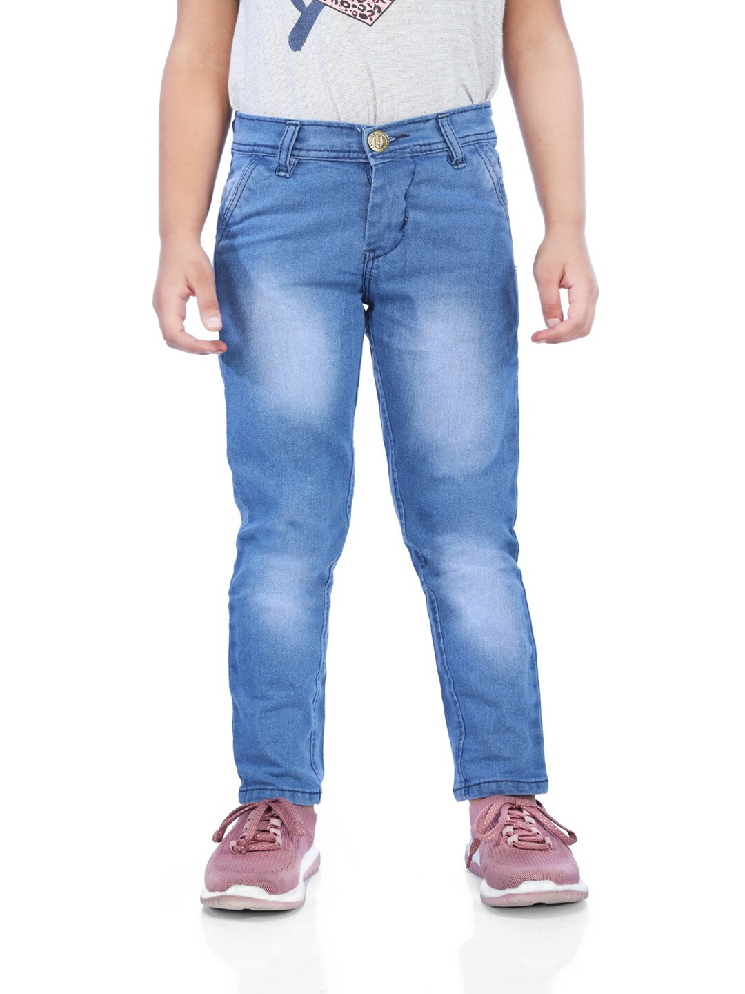 

BAESD Girls Slim Fit Mid-Rise Clean Look Heavy Fade Jeans, Blue