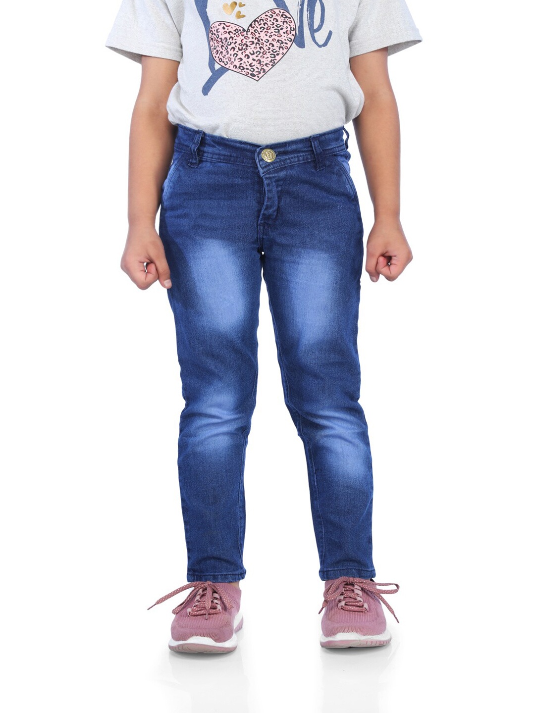 

BAESD Girls Slim Fit Mid-Rise Clean Look Heavy Fade Jeans, Blue