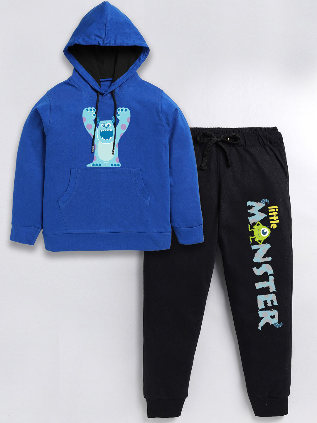 

SmartRAHO Boys Monsters Inc. Printed Pure Cotton Sweatshirt with Joggers, Blue