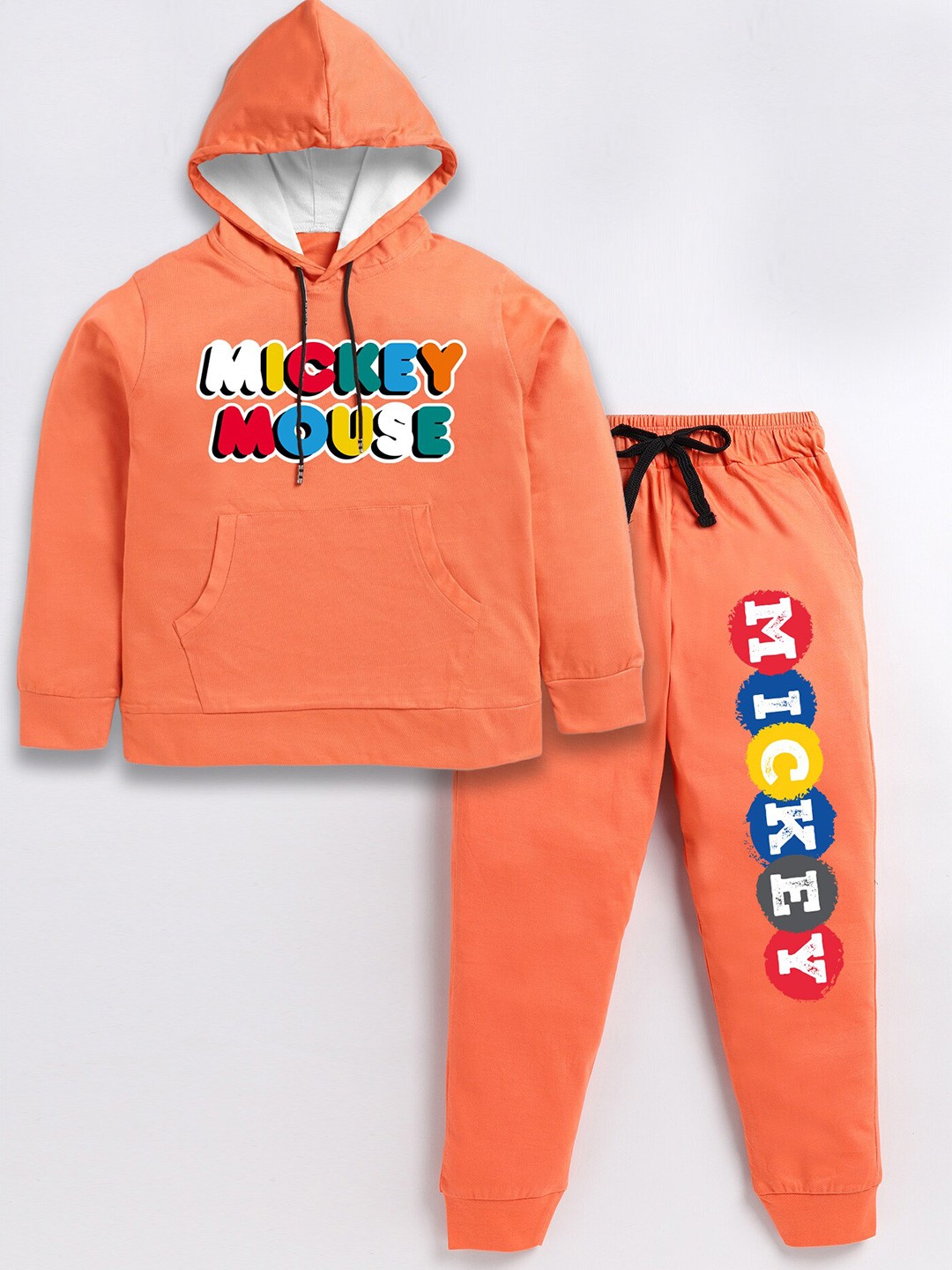 

SmartRAHO Boys Printed Hooded Pure Cotton Clothing Set, Orange