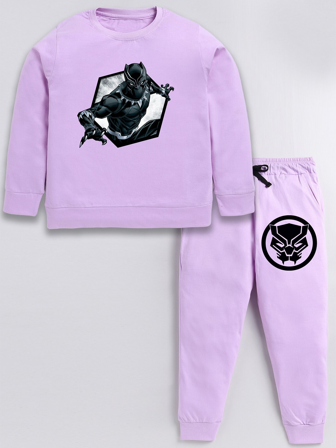 

SmartRAHO Boys Printed Pure Cotton Clothing Set, Purple