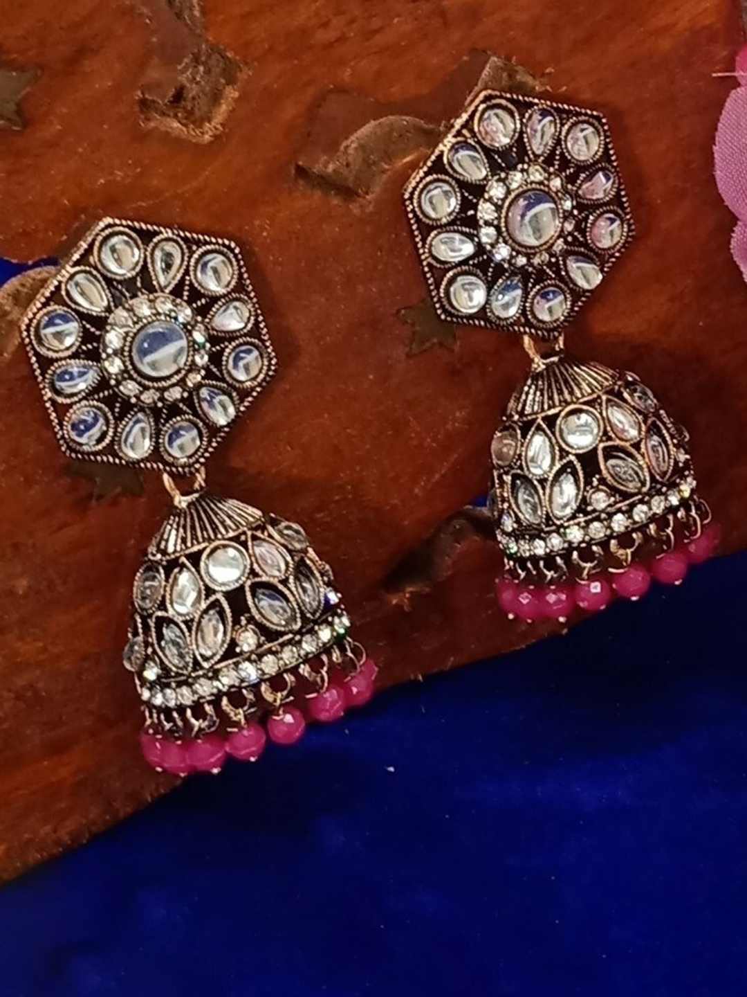 

AASHISH IMITATION Pink Jhumkas Earrings