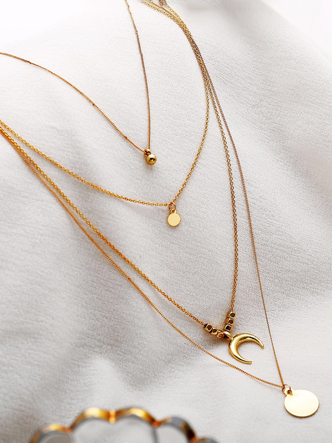 

Shining Diva Fashion Gold-Plated Layered Necklace