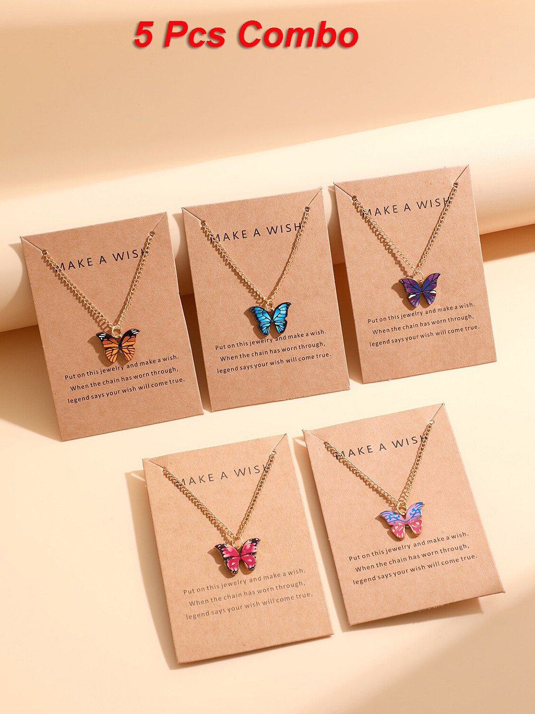 

Shining Diva Fashion Set Of 5 Gold-Plated Necklace