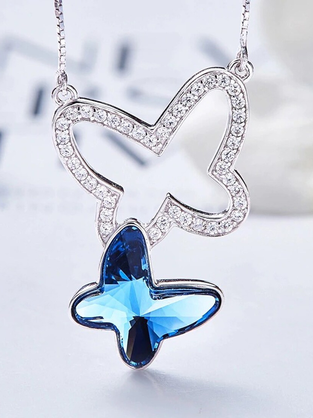 

Shining Diva Fashion Silver-Plated Necklace