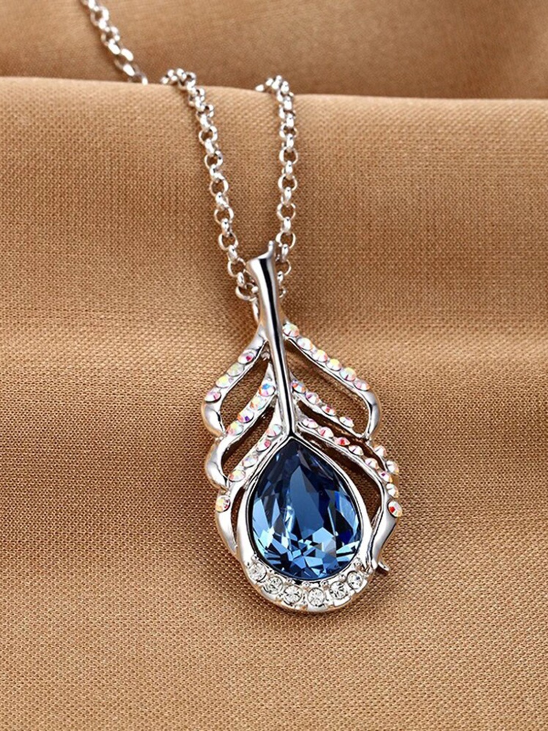 

Shining Diva Fashion Silver-Plated Necklace