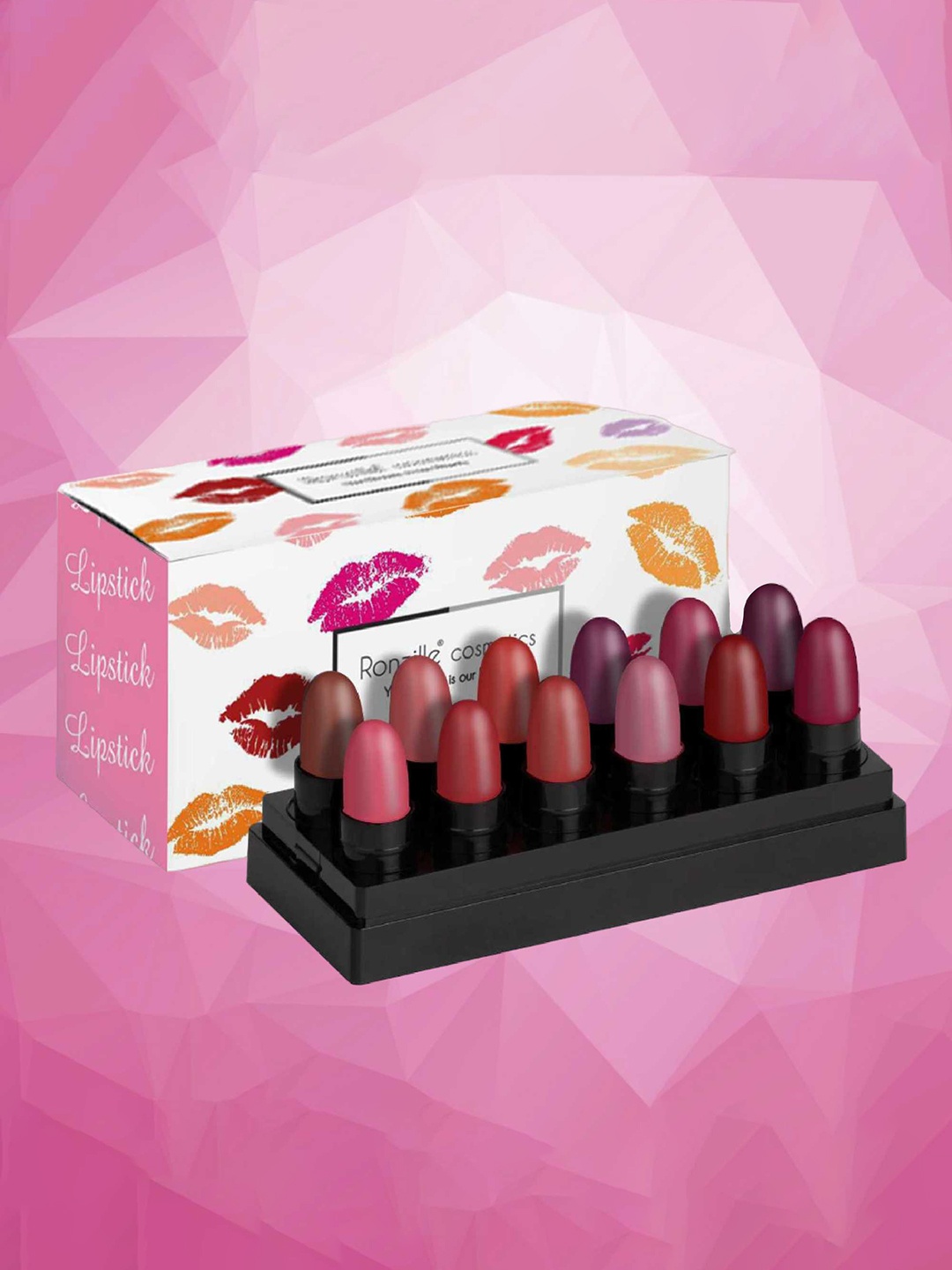 

Ronzille Set of 12 Semi Matte Finish Mini Bullet Lipstick - 2g Each - Shade A, Multi