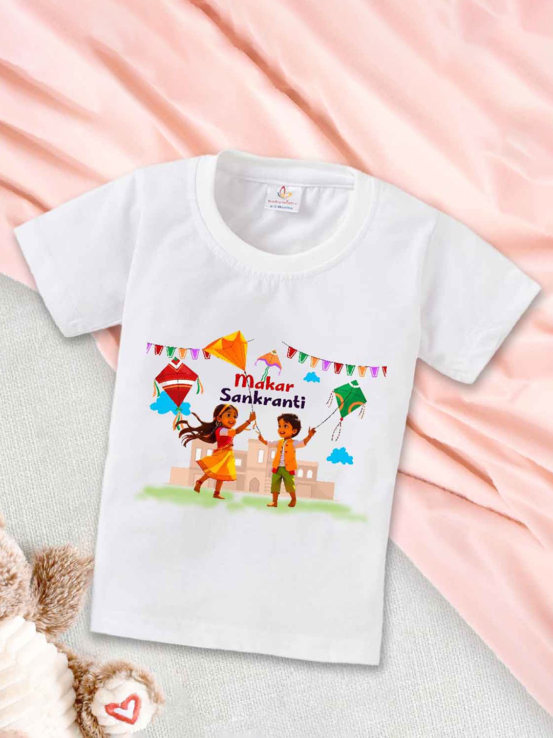 

Babywish Kids Typography Printed Cotton T-shirt, White