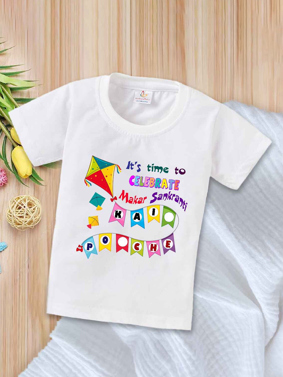 

Babywish Kids Typography Printed Cotton T-shirt, White