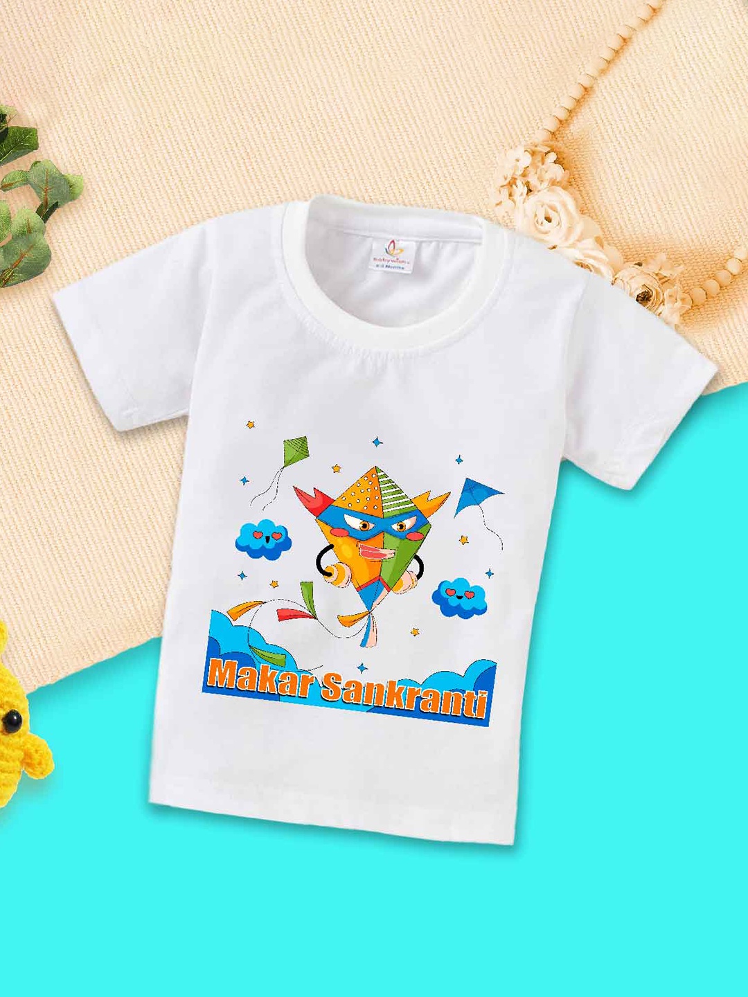 

Babywish Kids Graphic Printed Cotton T-shirt, White
