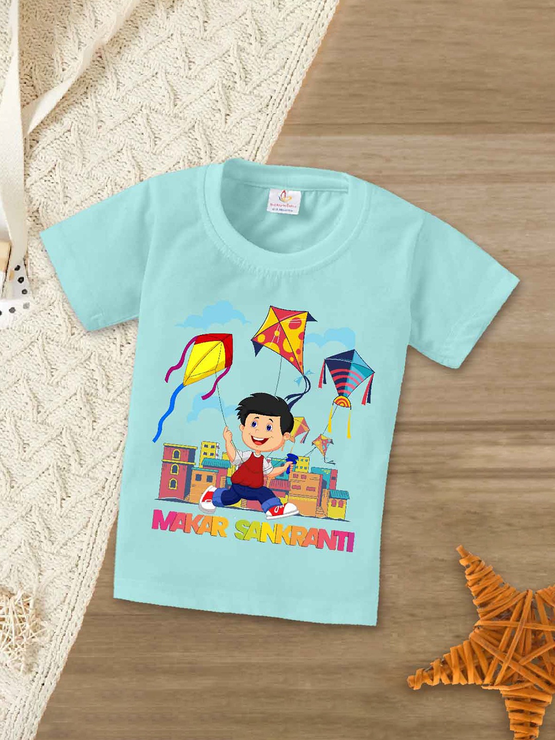 

Babywish Kids Graphic Printed Cotton T-shirt, Sea green