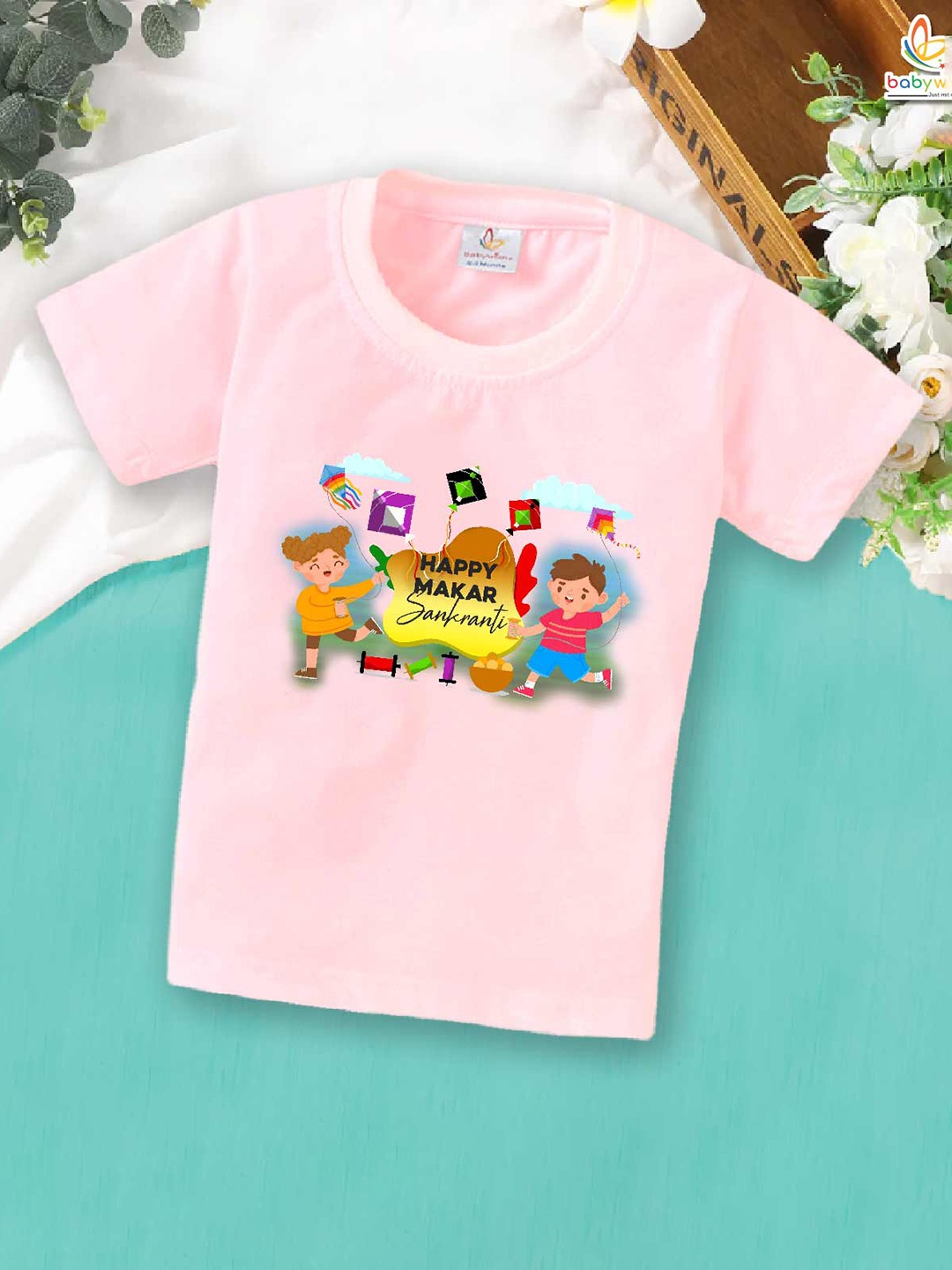 

Babywish Kids Typography Printed Cotton T-shirt, Pink