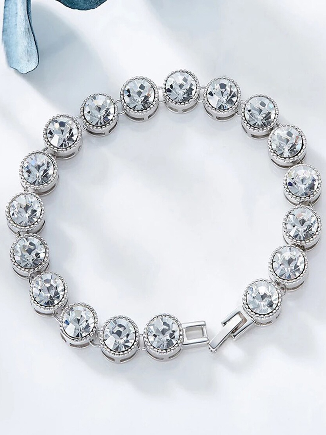 

Shining Diva Fashion Silver-Plated Charm Bracelet