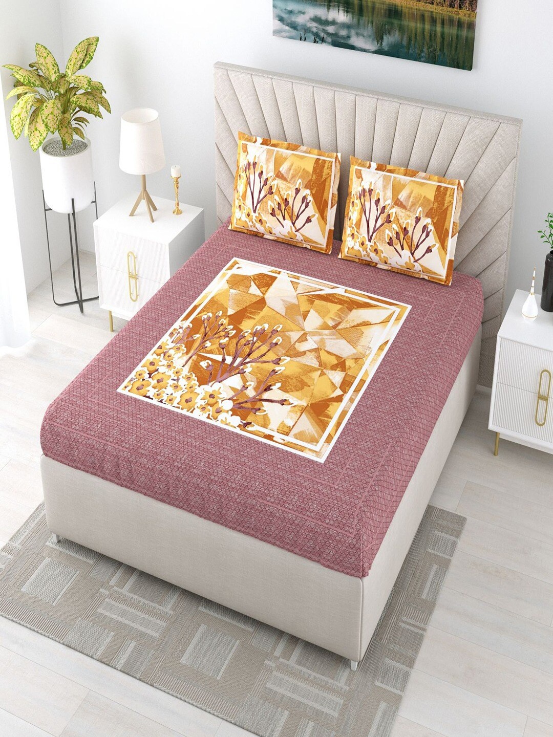 

Bombay Spreads Red Floral 180 TC King Bedsheet with 2 Pillow Covers