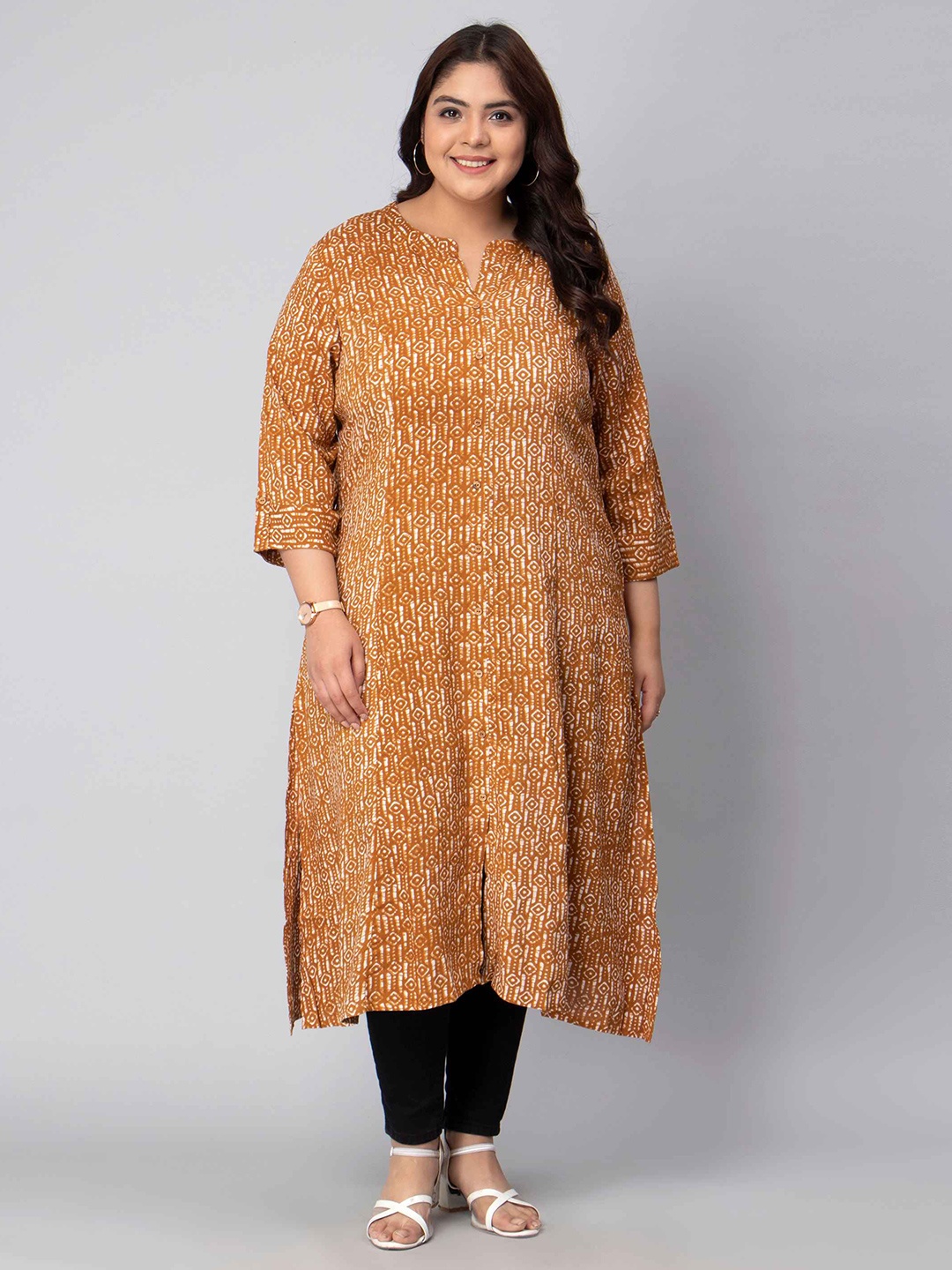 Toodle Plus Batiq Printed Kurta, Brown