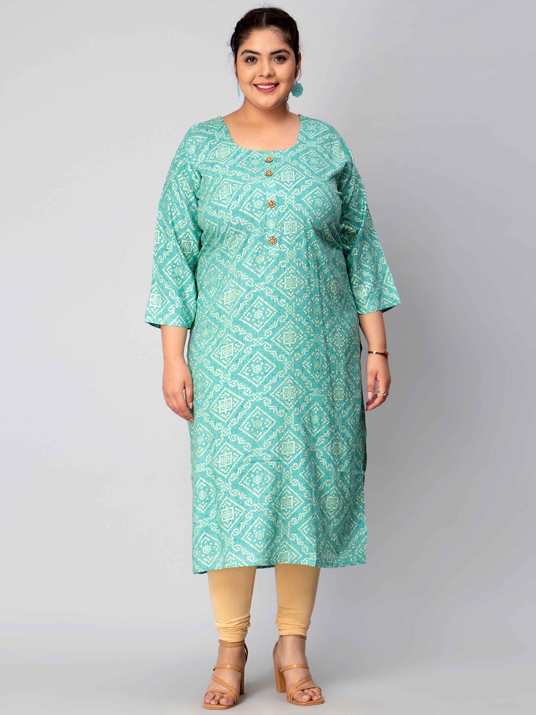 

Toodle Plus Bandhani Printed Kurta, Green
