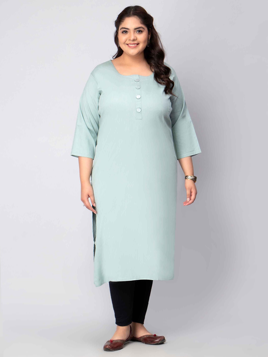 

Toodle Plus Square Neck Straight Kurta, Blue