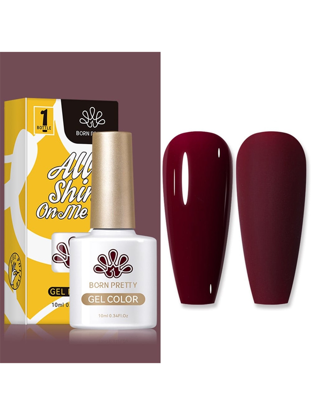 

BORN PRETTY All Shine On Me Nail Gel Polish - 10ml - Silky White Series CG084, Maroon