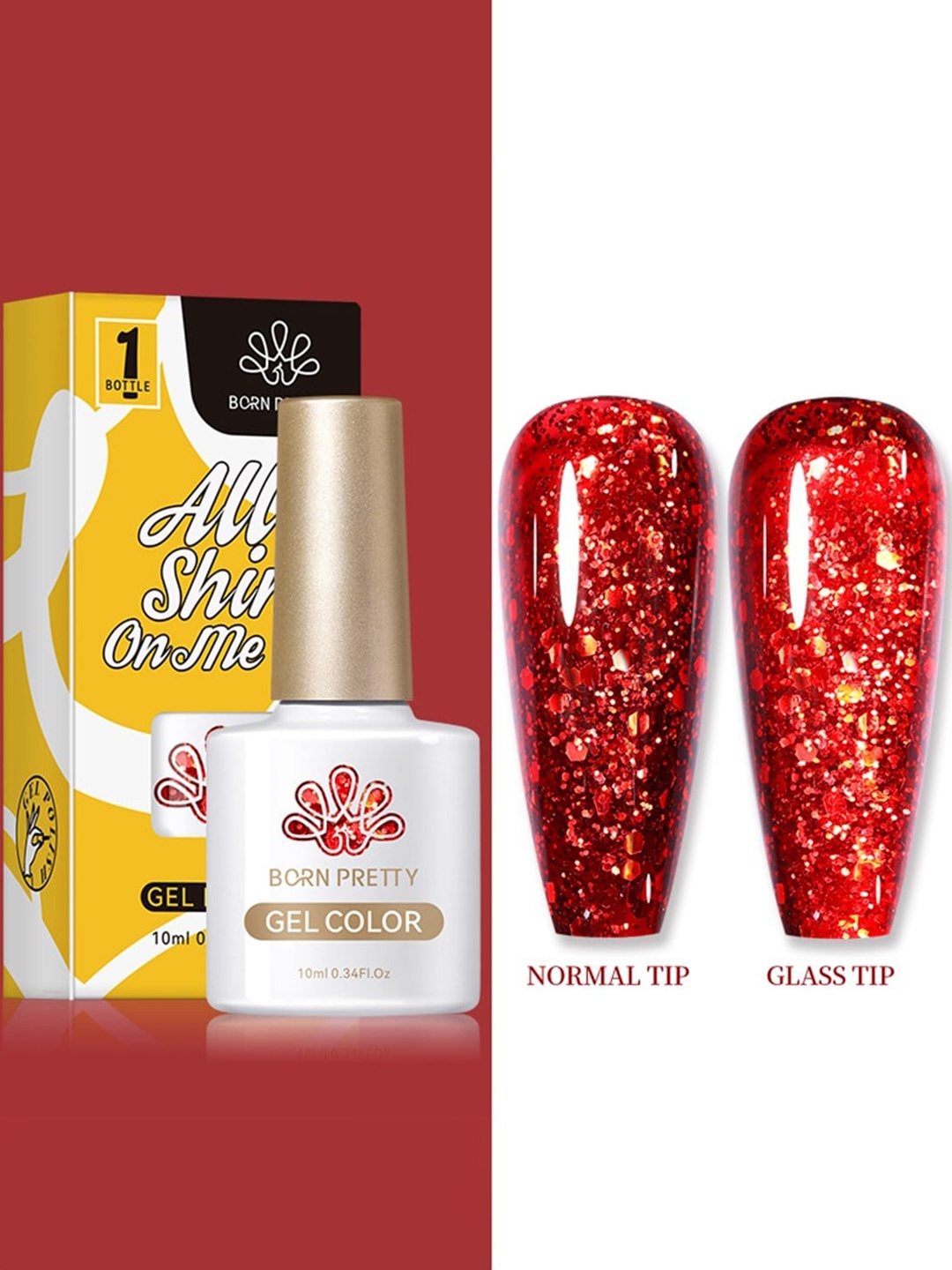 

BORN PRETTY Silky White Series All Shine On-Me UV Gel Nail Polish 10ml - Shade CG120, Red
