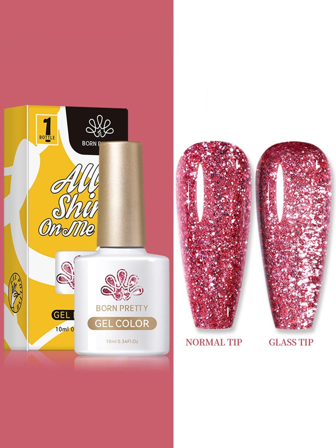 

BORN PRETTY Silky White Series All Shine On-Me UV Gel Nail Polish 10ml - Shade CG127, Pink