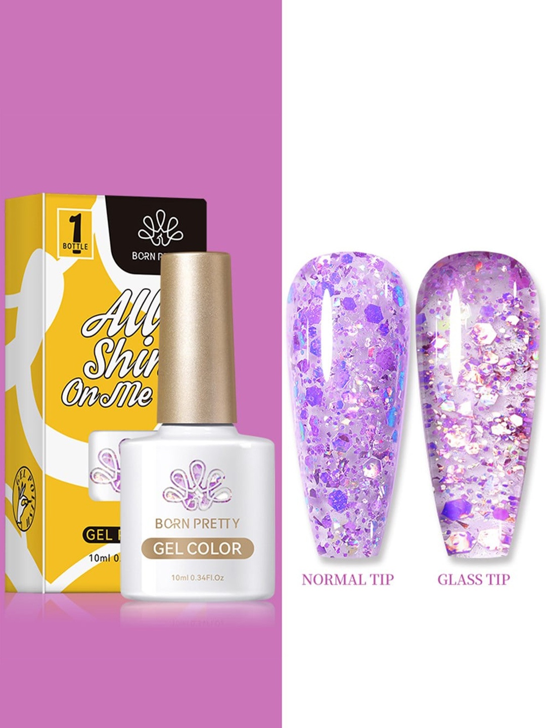 

BORN PRETTY Silky White Series All Shine On-Me UV Gel Nail Polish 10ml - Shade CG107, Purple
