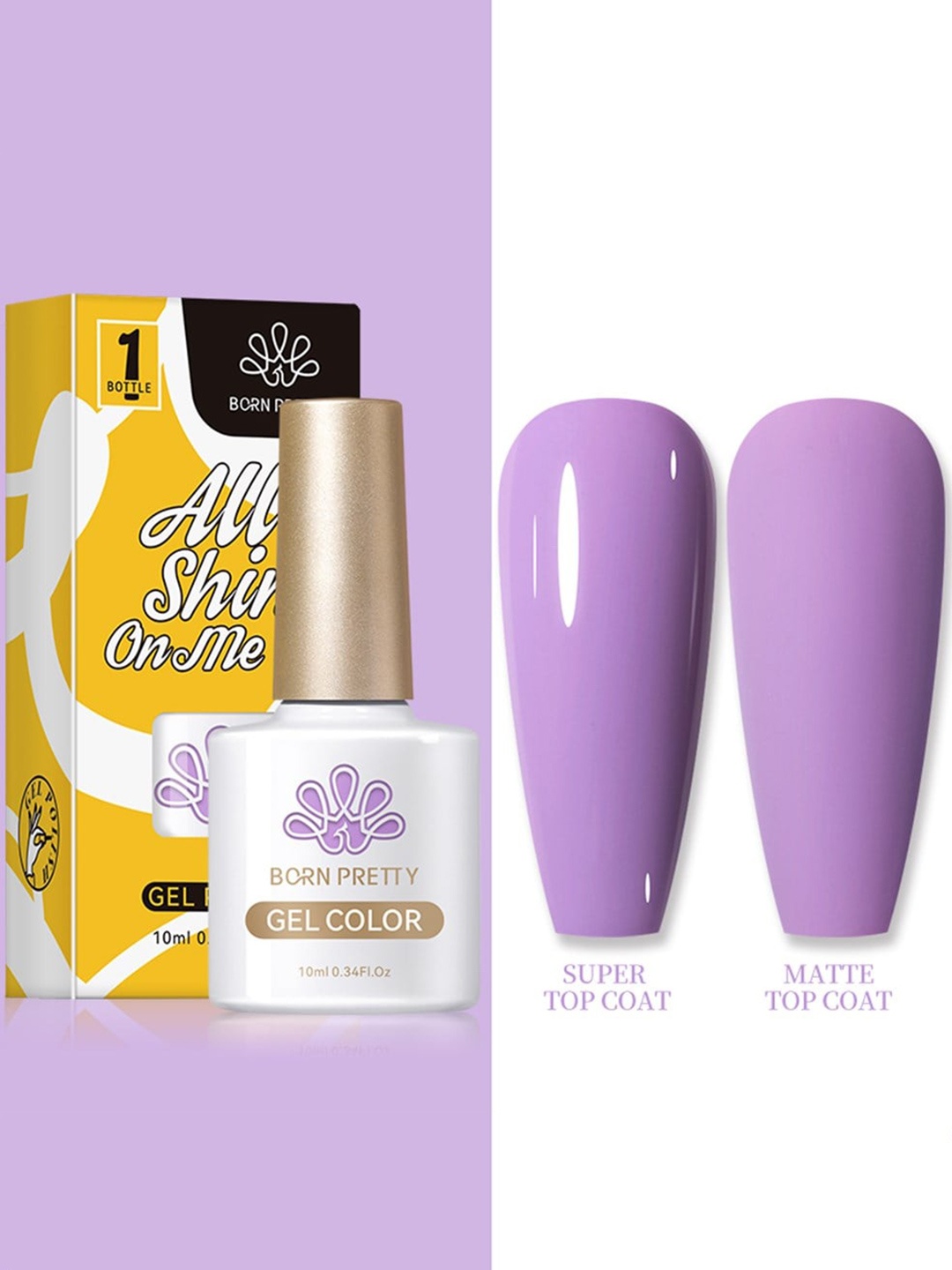 

BORN PRETTY All Shine On Me Long Lasting Soak-Off Gel Nail Polish 10 ml - Shade CG048, Purple