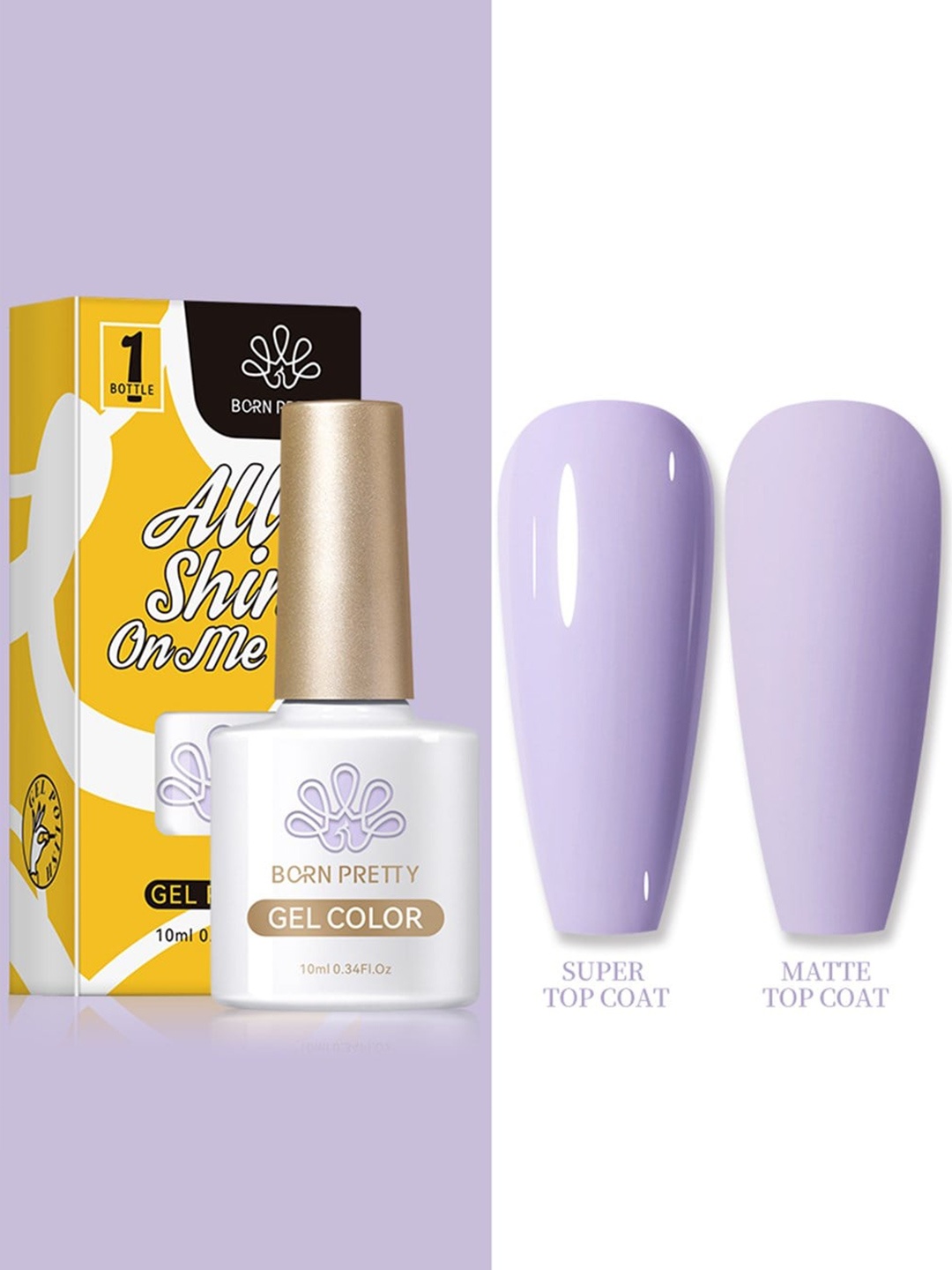 

BORN PRETTY All Shine On Me Long Lasting Soak-Off Gel Nail Polish 10 ml - Shade CG046, Purple