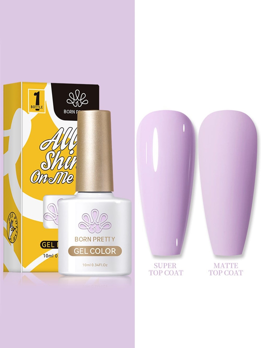 

BORN PRETTY All Shine On Me Long Lasting Soak-Off Gel Nail Polish 10 ml - Shade CG045, Lavender