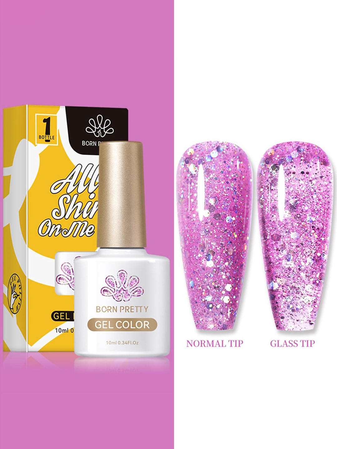 

BORN PRETTY All Shine On Me Long Lasting Soak-Off Gel Nail Polish 10 ml - Shade CG110, Purple