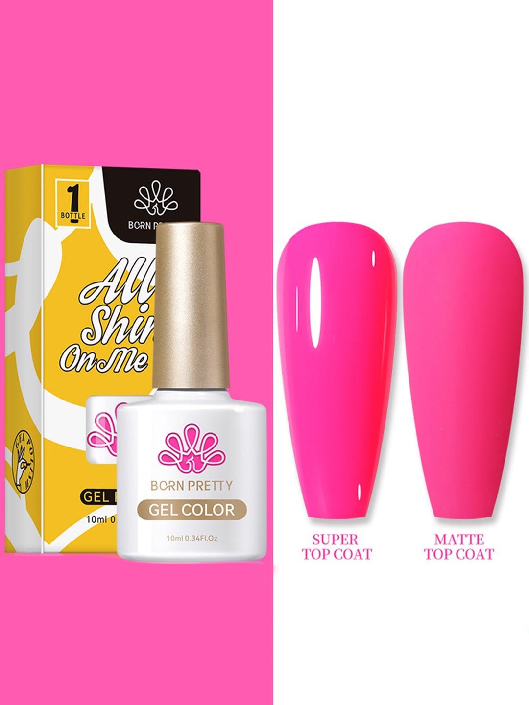 

BORN PRETTY All Shine On Me Long Lasting Soak-Off Gel Nail Polish 10 ml - Shade CG100, Pink
