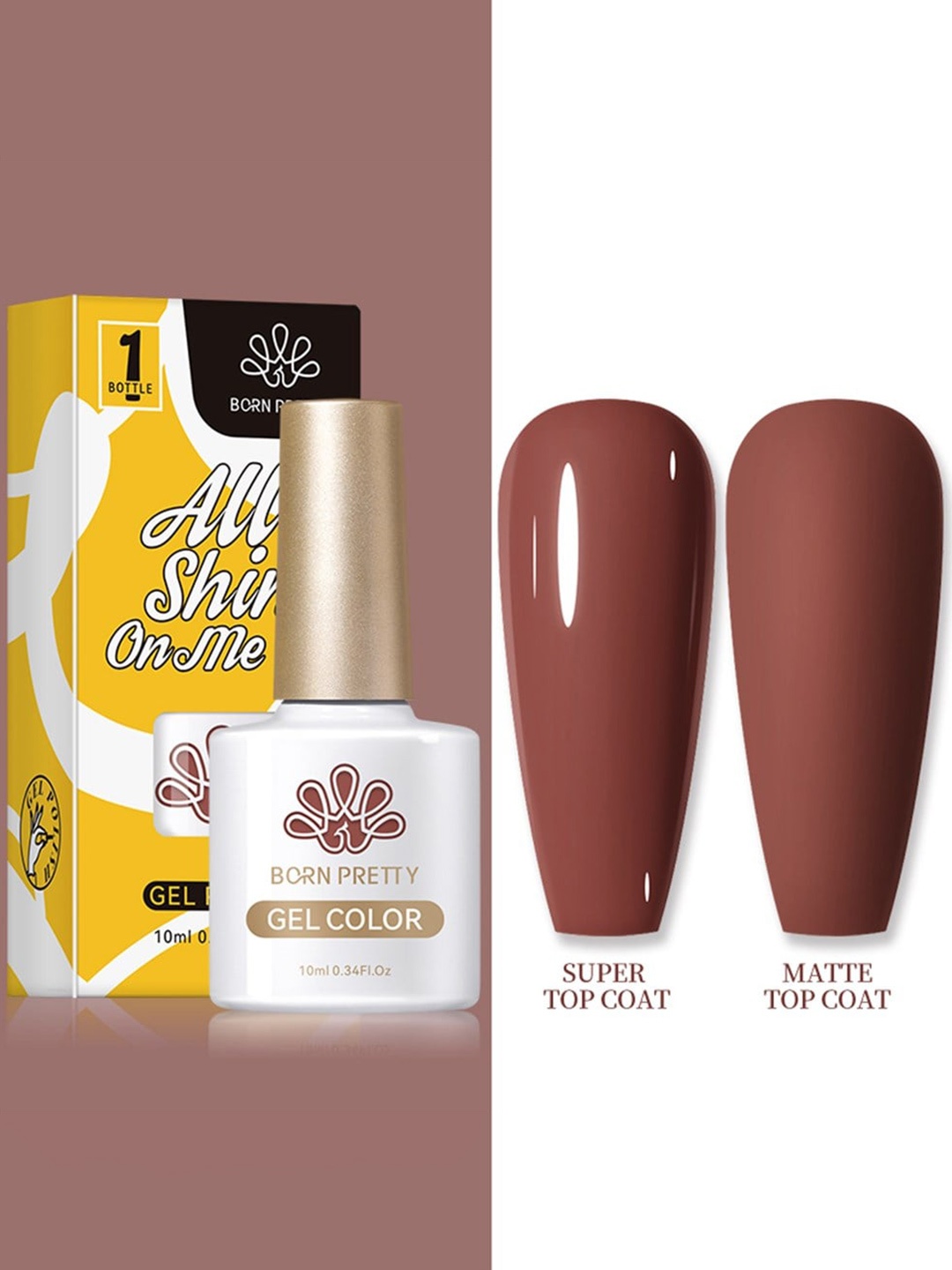 

BORN PRETTY All Shine On Me Long Lasting Soak-Off Gel Nail Polish 10 ml - Shade CG080, Brown