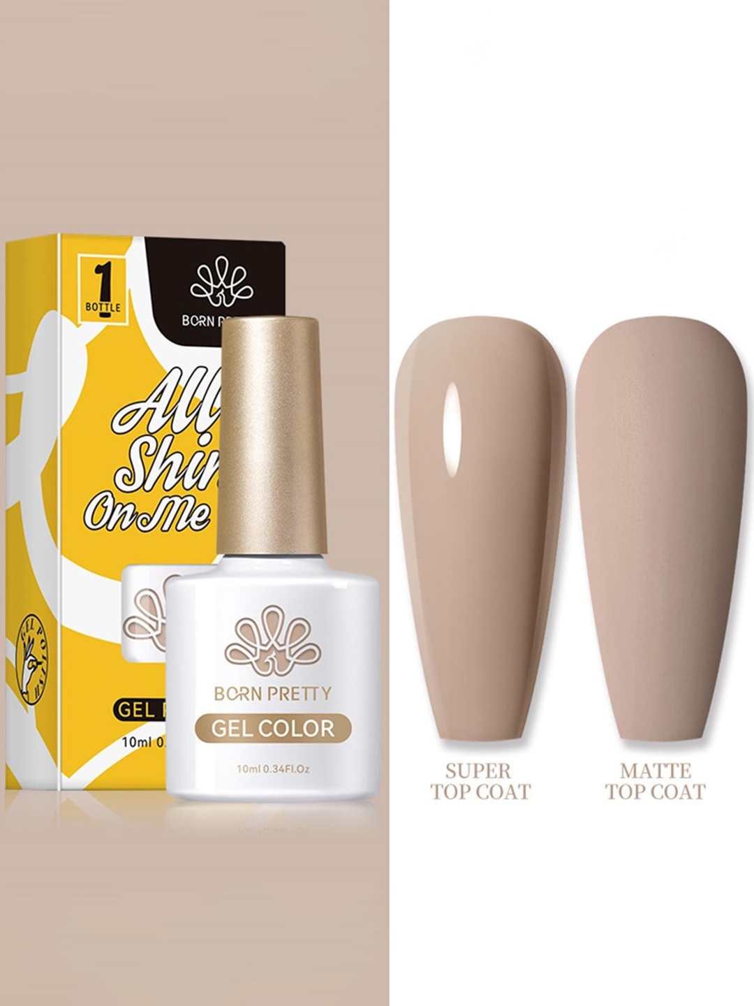 

BORN PRETTY All Shine On Me Long Lasting Soak-Off Gel Nail Polish 10 ml - Shade CG078, Beige