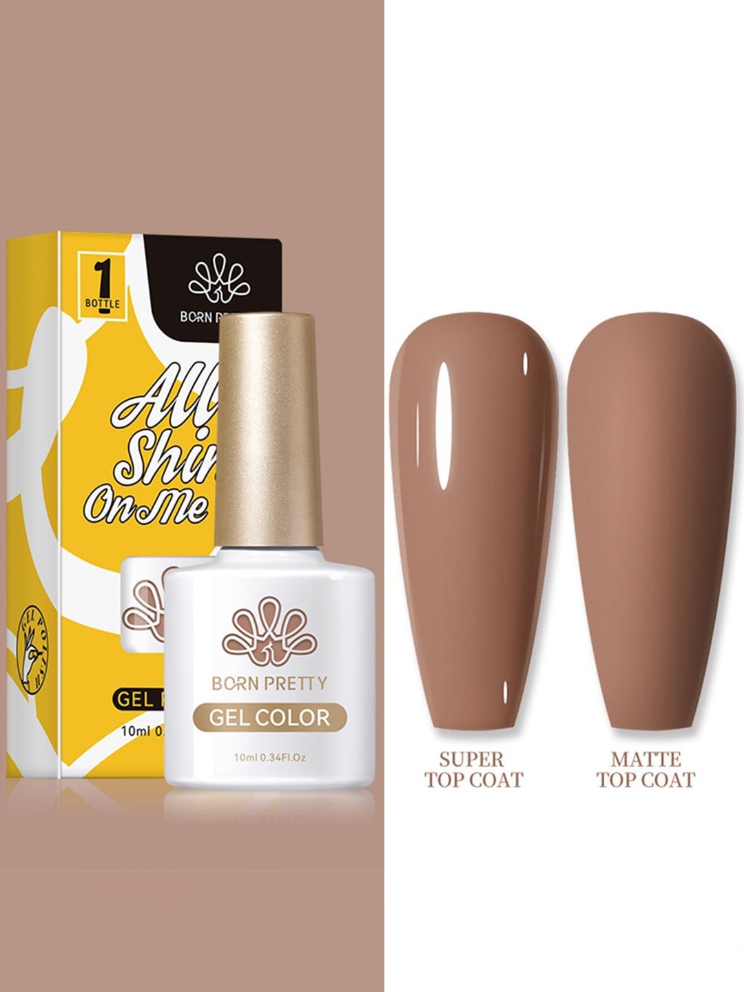 

BORN PRETTY All Shine On Me Silky White Series Gel Nail Polish 10ml - CG079, Brown