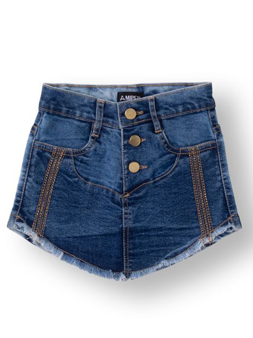 

AMPED Girls Washed Pure Cotton Denim Skort, Blue