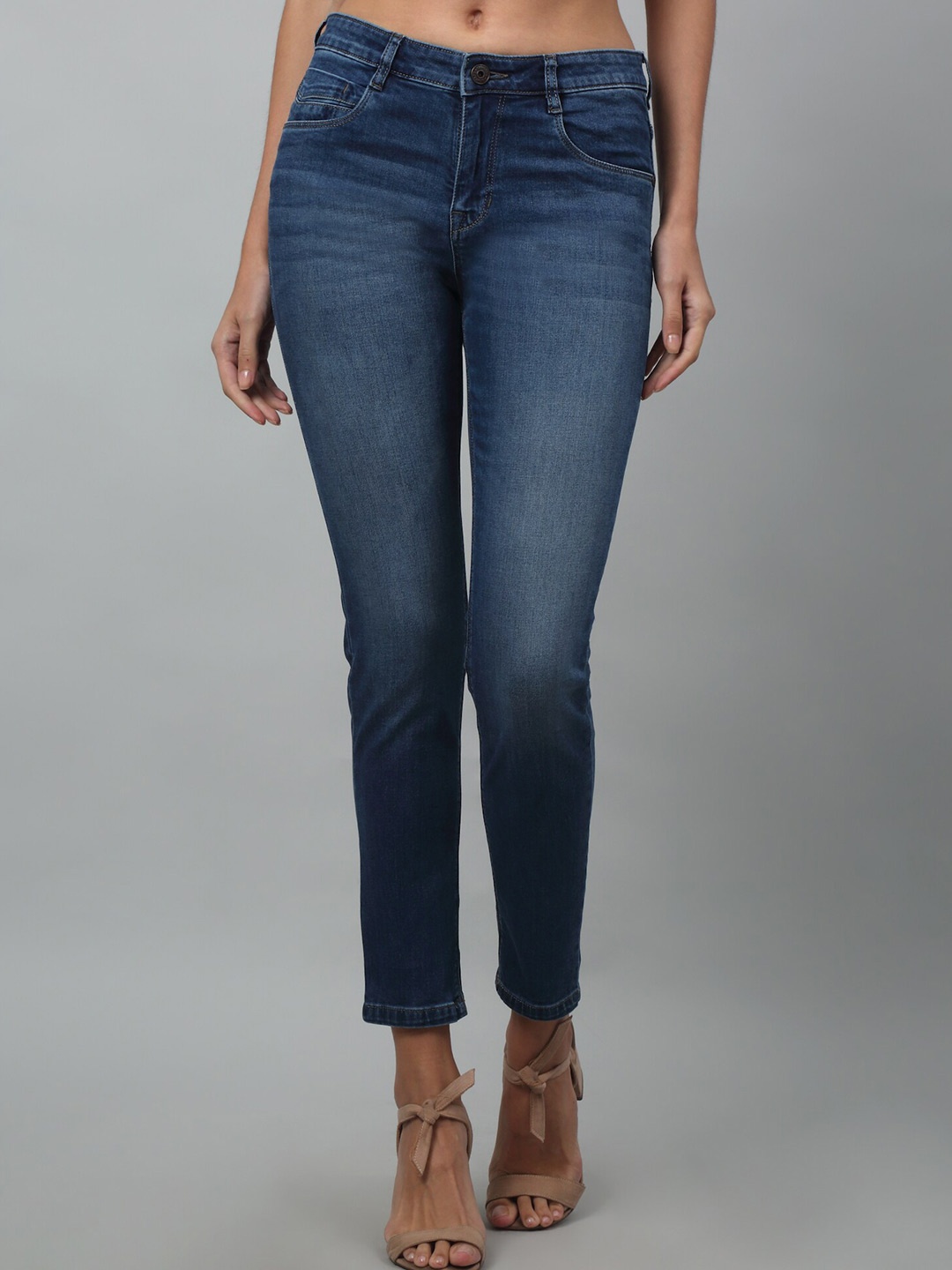 Cantabil Women Light Fade Clean Look Stretchable Jeans, Blue
