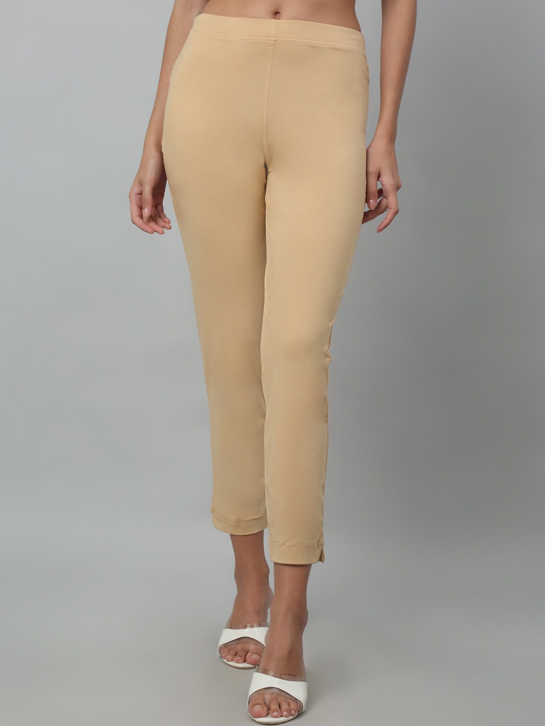 

Cantabil Women Mid-Rise Cropped Ethnic Trouser, Beige