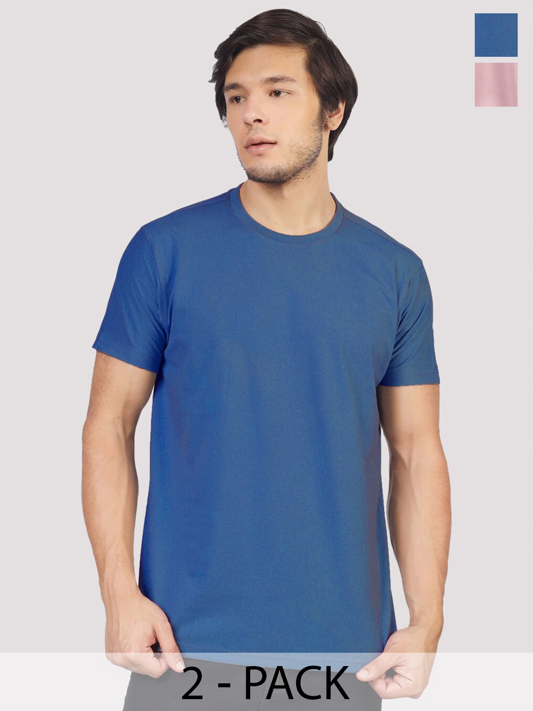 

Greylongg Pack Of 2 Round Neck T-shirt, Mauve